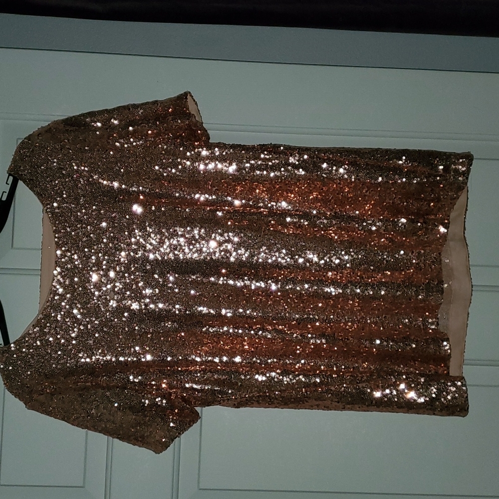 Rose Gold sequin shirt